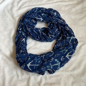 Infinity scarf navy blue anchor design infinity lightweight scarf icing brand